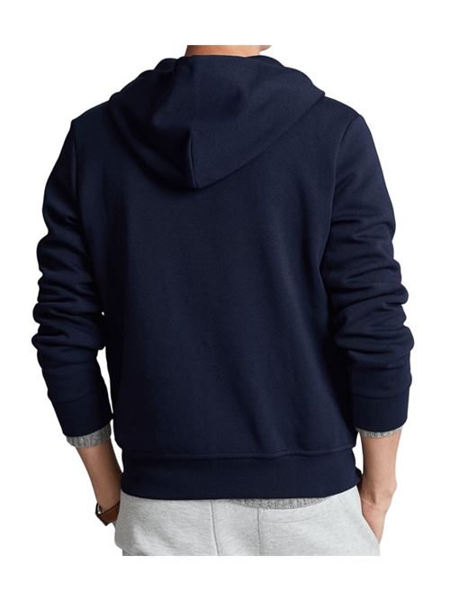 Felpa da uomo in misto cotone, con cappuccio e zip, colore blu navy POLO RALPH LAUREN | 710888282002